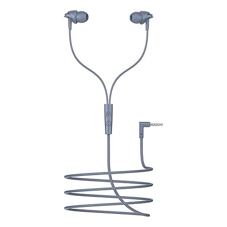 Boat 2025 Launch Bassheads 213L, 10mm Drivers, Signature Sound, in-Line Microphone, Integrated Controls, 3.5mm L-Shaped Connector & 120cm Braided Cable Wired Earphones with Mic (Active Grey) thumbnail 5