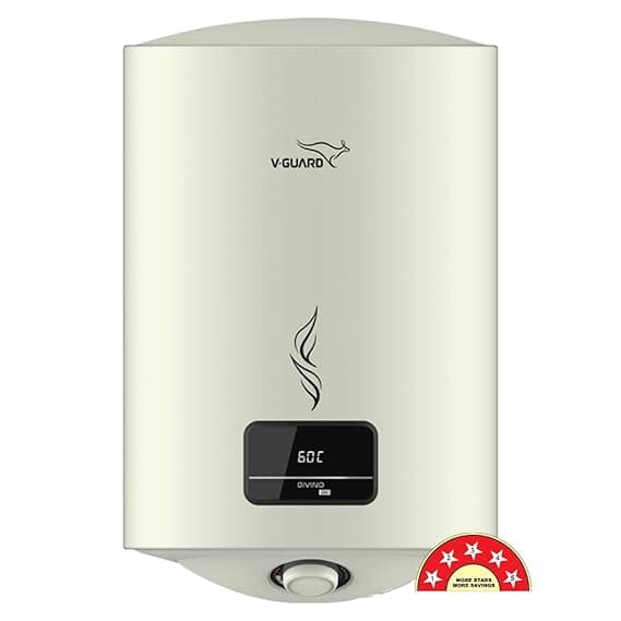 V-Guard Divino DG Geyser 25 Litre Water Heater with Digital Display | Suitable for Hard Water | BEE 5 Star Rating | Advanced 4 layered Safety | 5 Year Inner Tank Warranty by V-Guard thumbnail 2