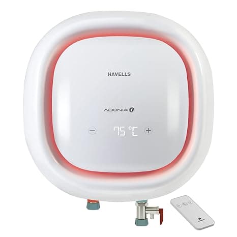 Havells Adonia R 25L Storage Water Heater(Geyser)|Color Changing Temp Sensing LED Indicator|Digital Display|Remote Control|5 Star|Warranty:7 Year on Tank |Shock safe Plug|Free Installation& Flexi Pipe thumbnail 4
