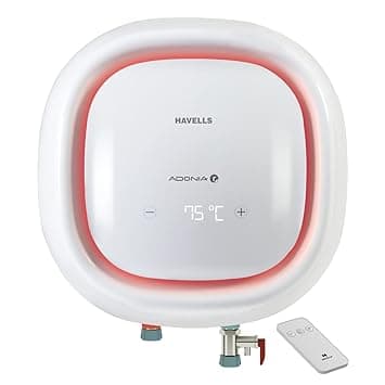 Havells Adonia R 25L Storage Water Heater(Geyser)|Color Changing Temp Sensing LED Indicator|Digital Display|Remote Control|5 Star|Warranty:7 Year on Tank |Shock safe Plug|Free Installation& Flexi Pipe thumbnail 7