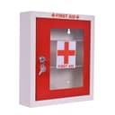 Plantex First Aid Box/Emergency Medical Kit Box for Medicine Storage/Multi Compartment First Aid Kit Box for Home, School, Office with Key Lock - GI Steel (Red & Ivory)