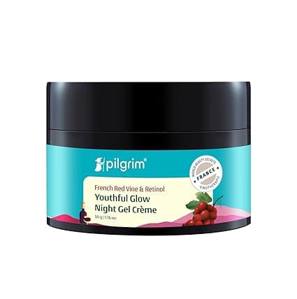 PILGRIM French Red Vine Anti Aging Night Cream for women with Retinol, Mulberry & Vitamin C For Glowing Skin & Skin Repair| Retinol Night cream for oily, dry & sensitive skin|Anti aging cream| For Women and Men I 50g thumbnail 6