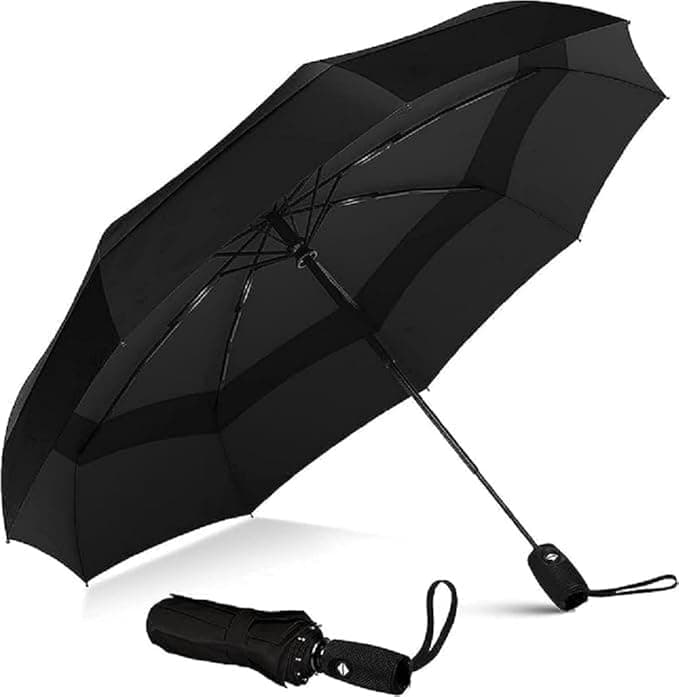 UV Protection Umbrella for Sun & Rain | 3-Fold Auto Open & Close Travel Umbrella | Windproof, Lightweight, Compact | Unisex for Men, Women, Kids | Portable & Stylish product image