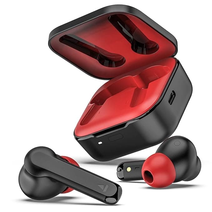 boAt Airdopes 458 TWS Wireless Earbuds with Spatial Bionic Sound by THX,in Ear, Enx Tech, 30H Playtime, Beast Mode, Signature Sound, ASAP Charge,IPX5,Touch Control(Active Black) product image