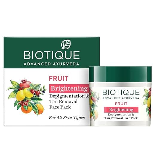 Biotique Fruit Brightening Depigmentation and Tan Removal Face Pack| Ayurvedic and Organically Pure| Tan Removal Face Pack for All Skin Types|100% Botanical Extracts| 75gm thumbnail 3