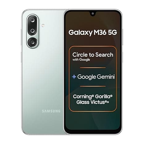 Samsung Galaxy M36 5G Mobile (Serene Green, 8GB RAM, 128GB Storage) | Google Gemini| Gorilla Glass Victus+ | 7.7mm | AI Enhanced 50MP OIS Triple Camera| Nightography| Lag-free Gaming | Without Charger thumbnail 4