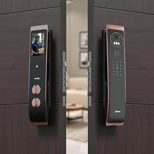 Ozone 3D Facial Recognition Smart Door Lock for Wooden & Metal Doors, 6-Way Access, 45-120 mm Door Thickness, Free Installation, 3 Years Warranty (Rose Gold) thumbnail 3
