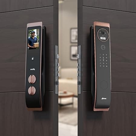 Ozone 3D Facial Recognition Smart Door Lock for Wooden & Metal Doors, 6-Way Access, 45-120 mm Door Thickness, Free Installation, 3 Years Warranty (Rose Gold) thumbnail 5