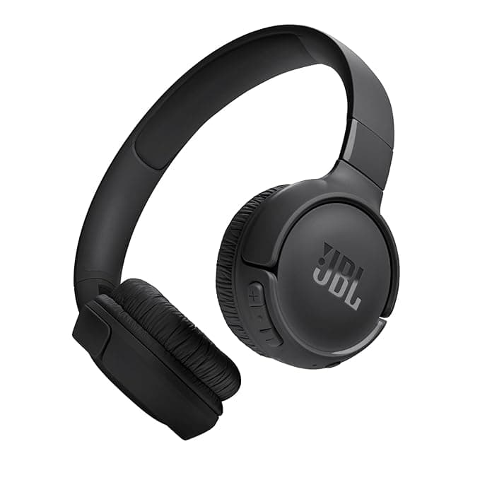 JBL Tune 520BT Wireless On Ear Headphones with Mic, Upto 57H Battery, Speed Charge : 5 Min Charge Gives Up to 3H of Playback, Multipoint Connect, Customizable Bass with Headphones App, BT 5.3 (Black) product image