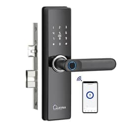 LAVNA Smart Wi-Fi Door Lock | 7 Way Unlock | Fingerprint, Mobile App, WiFi + Bluetooth, RFID Card, OTP, PIN and Manual Key Access for Wooden Doors | SS Locking Bolts (LA16 WF)