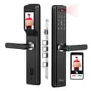 LAVNA Smart Door Lock | 8 Way Unlock | Face, Fingerprint, Mobile App, WiFi + Bluetooth, Card, OTP, PIN and Key Access | Built-in Camera N Screen | 5 Bolts | fit with Wooden Doors (LA24 Face Black)