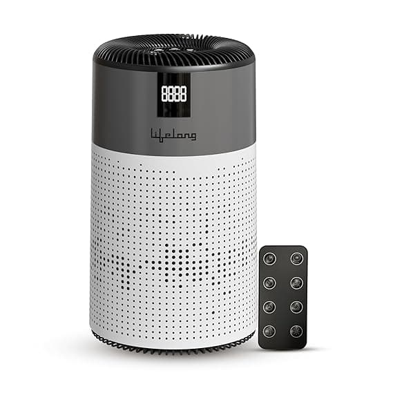 Lifelong Smart Air Purifier for Home & Office | Pre-Filter, H13 True HEPA Activated Filter | 600sqft Coverage Area | 400m³/hr CADR | Realtime AQI Display | Removes Dust, Smoke, & Pollen (LLAP001) thumbnail 2