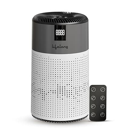 Lifelong Smart Air Purifier for Home & Office | Pre-Filter, H13 True HEPA Activated Filter | 600sqft Coverage Area | 400m³/hr CADR | Realtime AQI Display | Removes Dust, Smoke, & Pollen (LLAP001) thumbnail 5