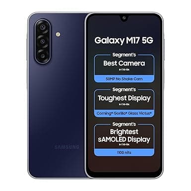 Samsung Galaxy M17 5G (Sapphire Black, 8GB RAM, 128GB Storage)| 50MP OIS Triple Camera| Gorilla Glass Victus| IP54 Rating| 6 Gen of OS Upgrades| AI| Circle to Search| Gemini Live| Without Charger thumbnail 6