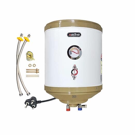 Activa 15L Water Heater Geyser with Temperature Meter, 2 KVA ISI Cooper Element, 0.75mm Anti Rust Coated Tank, ABS Body, BEE 5 Start Rated, Adjustable Thermostat, Free Instalation Kit, 5 Year Warranty thumbnail 3
