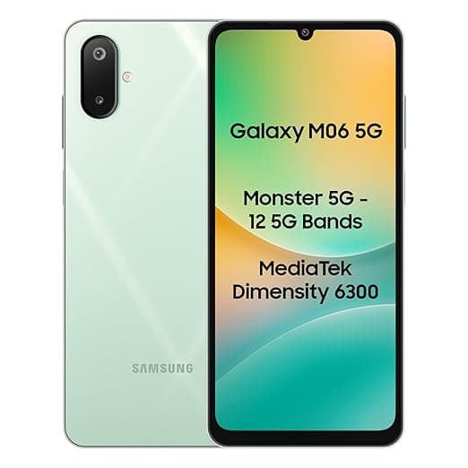 Samsung Galaxy M06 5G (Sage Green, 4GB RAM, 128 GB Storage) | MediaTek Dimensity 6300 | AnTuTu Score 422K+ | 12 5G Bands| 25W Fast Charging | 4 Gen of OS Upgrades | Without Charger thumbnail 3