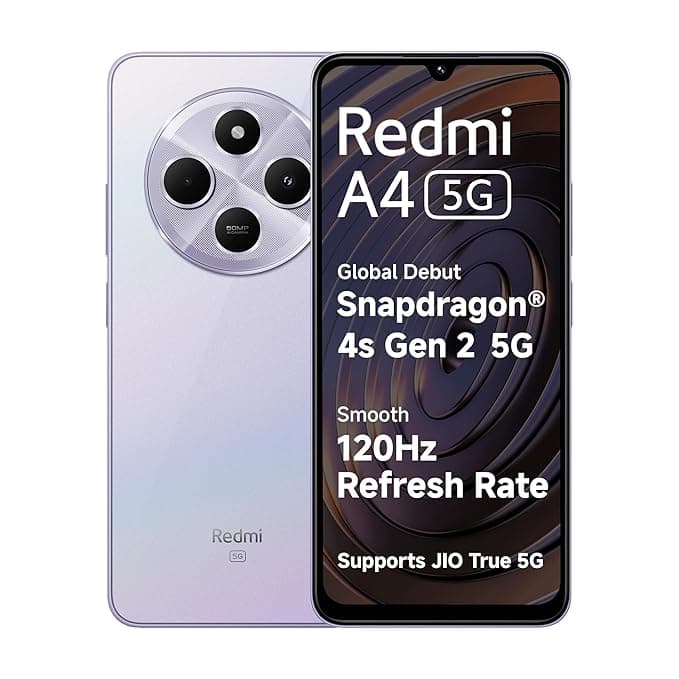 Redmi A4 5G (Sparkle Purple, 6GB RAM, 128GB Storage) | Global Debut SD 4s Gen 2 | Segment Largest 6.88in 120Hz | 50MP Dual Camera | 18W Fast Charging thumbnail 1