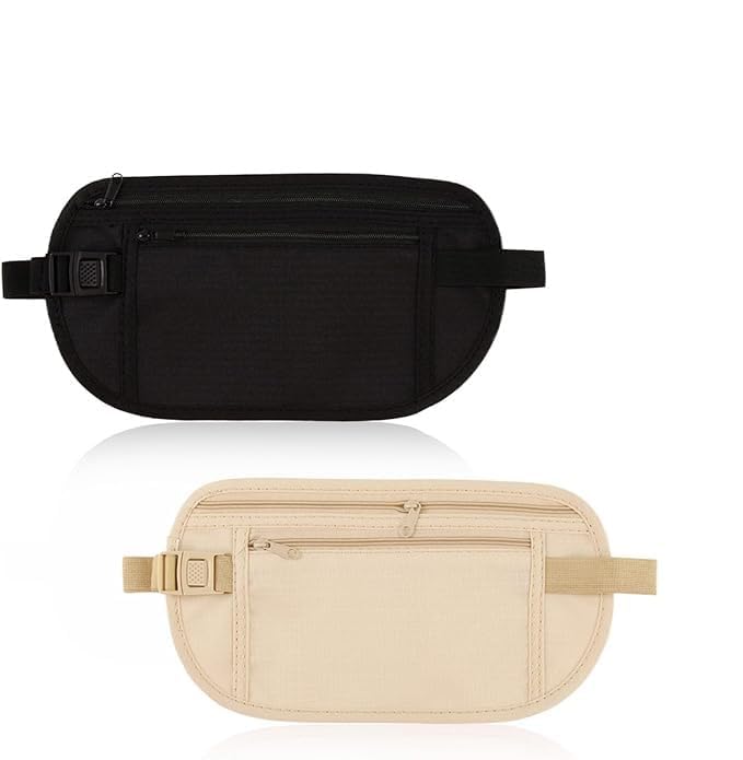 Belt for Travel - Hidden Travel Pouch Protect Your Credit and Money with RFID Blocking Passport Holder Waist Wallet