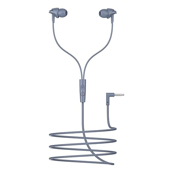 Boat 2025 Launch Bassheads 213L, 10mm Drivers, Signature Sound, in-Line Microphone, Integrated Controls, 3.5mm L-Shaped Connector & 120cm Braided Cable Wired Earphones with Mic (Active Grey) - Image 2