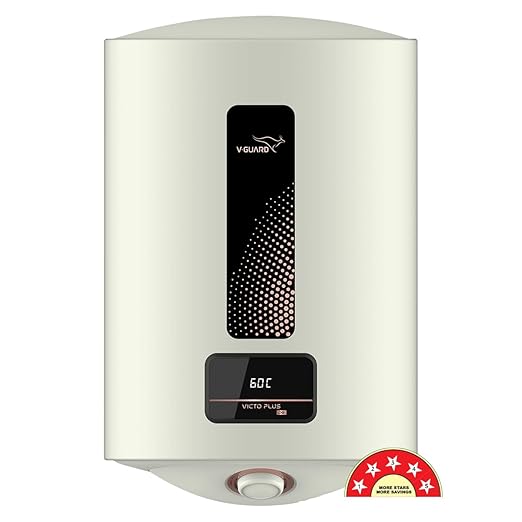 V-Guard Victo Plus DG Geyser 15 Litre Water Heater with Shock Prevention Module & Digital Display | BEE 5 Star Rating | Vitreous Enamel Coating | Free PAN India Installation & Connection Pipes| White - Image 3