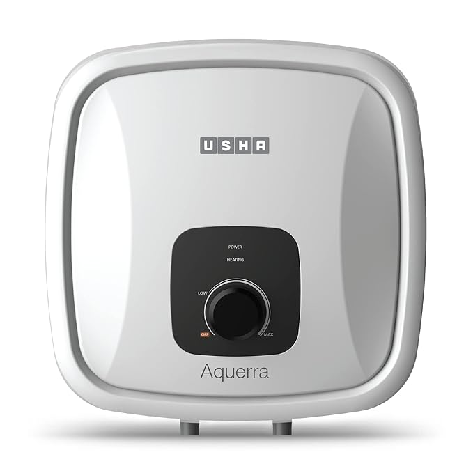 Usha Aquerra 25 Litre 5 Star Storage Water Heater (White), Wall Mounting - Image 1