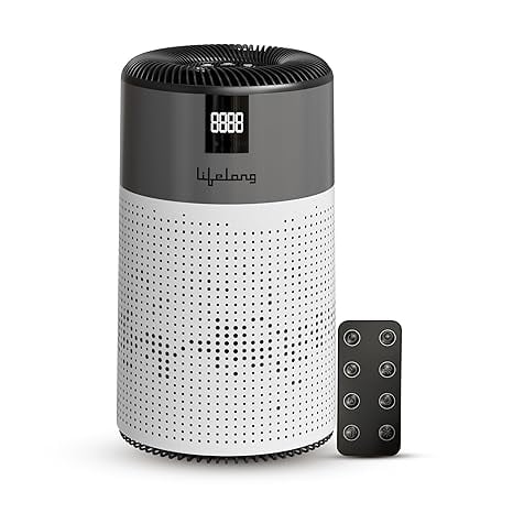 Lifelong Smart Air Purifier for Home & Office | Pre-Filter, H13 True HEPA Activated Filter | 600sqft Coverage Area | 400m³/hr CADR | Realtime AQI Display | Removes Dust, Smoke, & Pollen (LLAP001) - Image 4