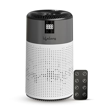 Lifelong Smart Air Purifier for Home & Office | Pre-Filter, H13 True HEPA Activated Filter | 600sqft Coverage Area | 400m³/hr CADR | Realtime AQI Display | Removes Dust, Smoke, & Pollen (LLAP001) - Image 5