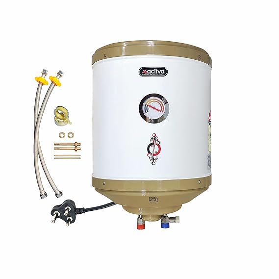 Activa 15L Water Heater Geyser with Temperature Meter, 2 KVA ISI Cooper Element, 0.75mm Anti Rust Coated Tank, ABS Body, BEE 5 Start Rated, Adjustable Thermostat, Free Instalation Kit, 5 Year Warranty - Image 2
