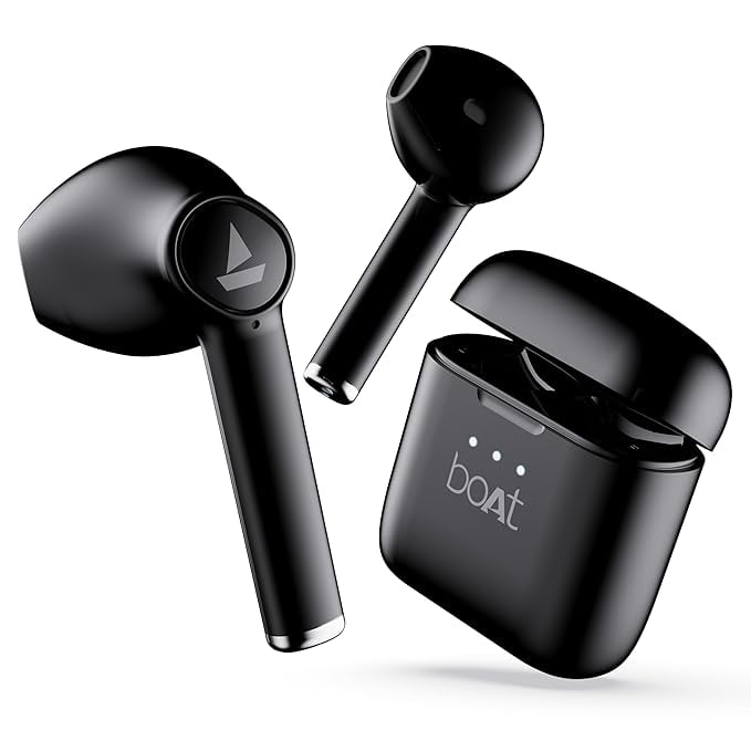 Boat Airdopes 131/8 with 60 Hrs Playback, ASAP Charge Truly Wireless Bluetooth in Ear Earbuds with Mic (Active Black)