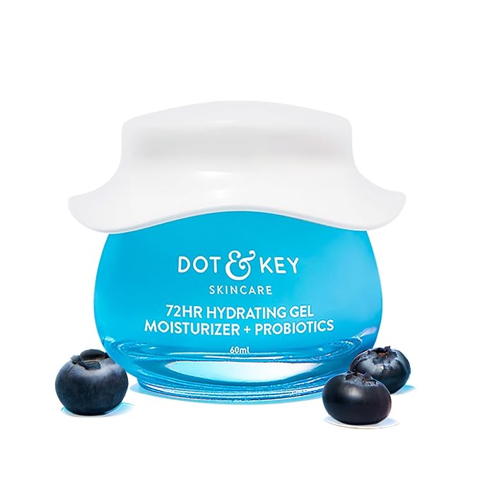 DOT & KEY 72Hr Hydrating Gel + Probiotics Moisturizer For Face With Hyaluronic Acid, Kombucha & Rice Water Lightweight Gel Oil Free Moisturizer | For Oily, Dull & Uneven Skin Tone I For All Skin Types | 60Ml - Image 1