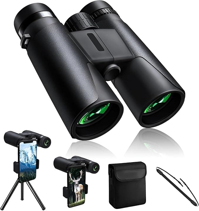 10x42 HD Binoculars for Long Distance with Phone Adapter| BAK4 Prism, Easy Focus | Waterproof Wide View Binocular for Bird Watching | Travel, Wildlife, Outdoor, Sports, Safari 10x42 HD Binoculars for Long Distance with Phone Adapter| BAK4 Prism, Easy Focus | Waterproof Wide View Binocular for Bird Watching | Travel, Wildlife, Outdoor, Sports, Safari