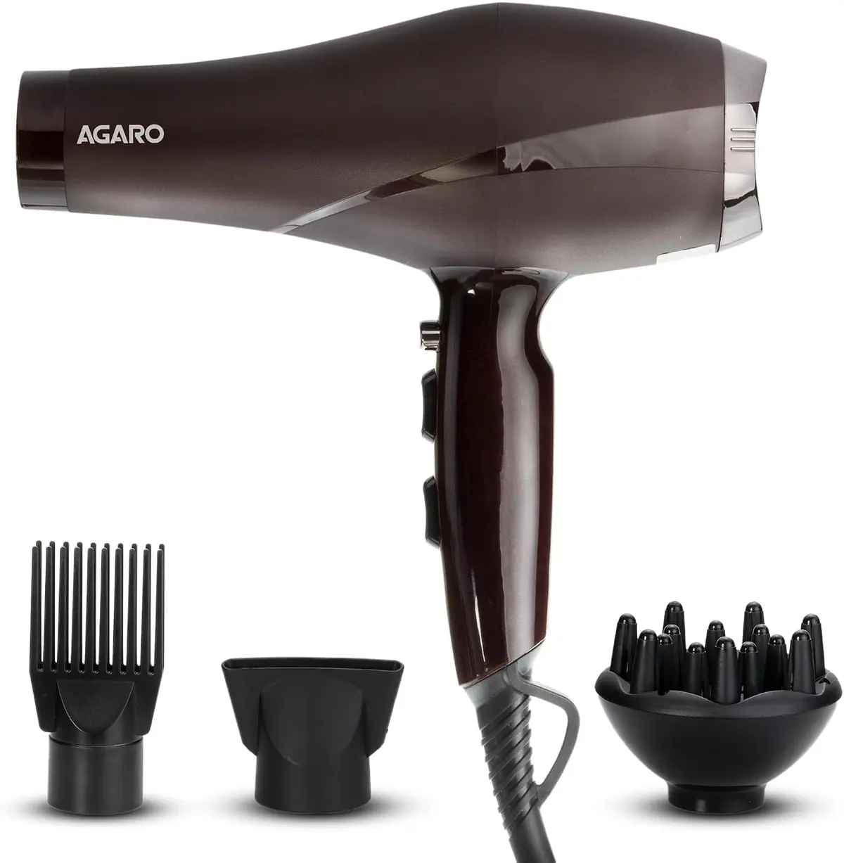 AGARO HD-1120 2000W Professional Hair Dryer with Diffuser AGARO HD-1120 2000W matte black professional hair dryer with diffuser
