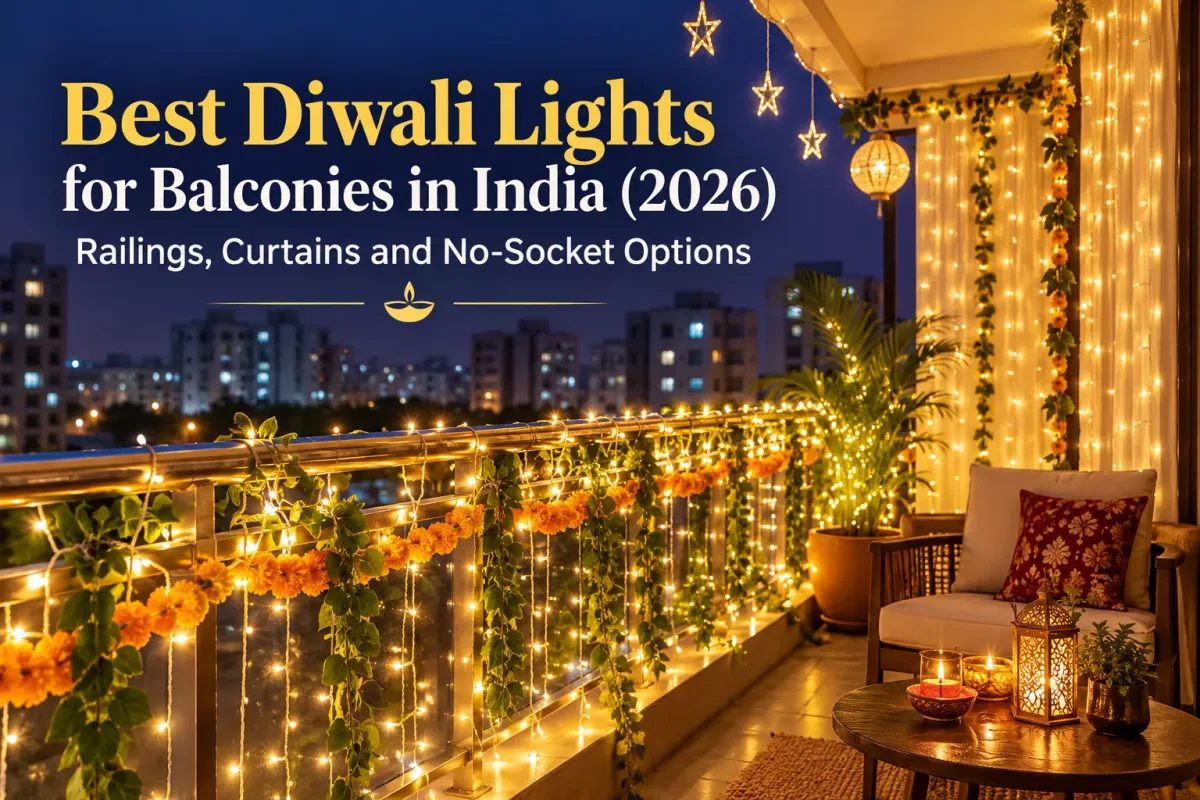 Best Diwali Lights for Balconies in India (2026): Railings, Curtains and No-Socket Options