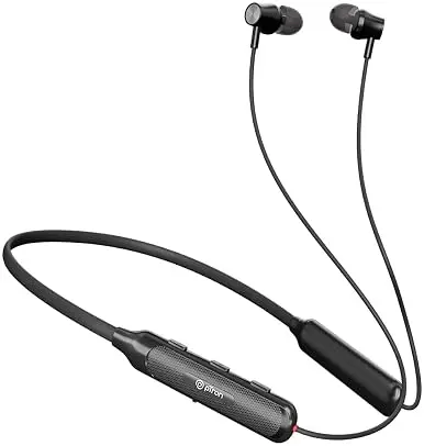 pTron Tangent Evolve Black pTron Tangent Evolve wireless neckband with magnetic earbuds and a Type-C charging port.