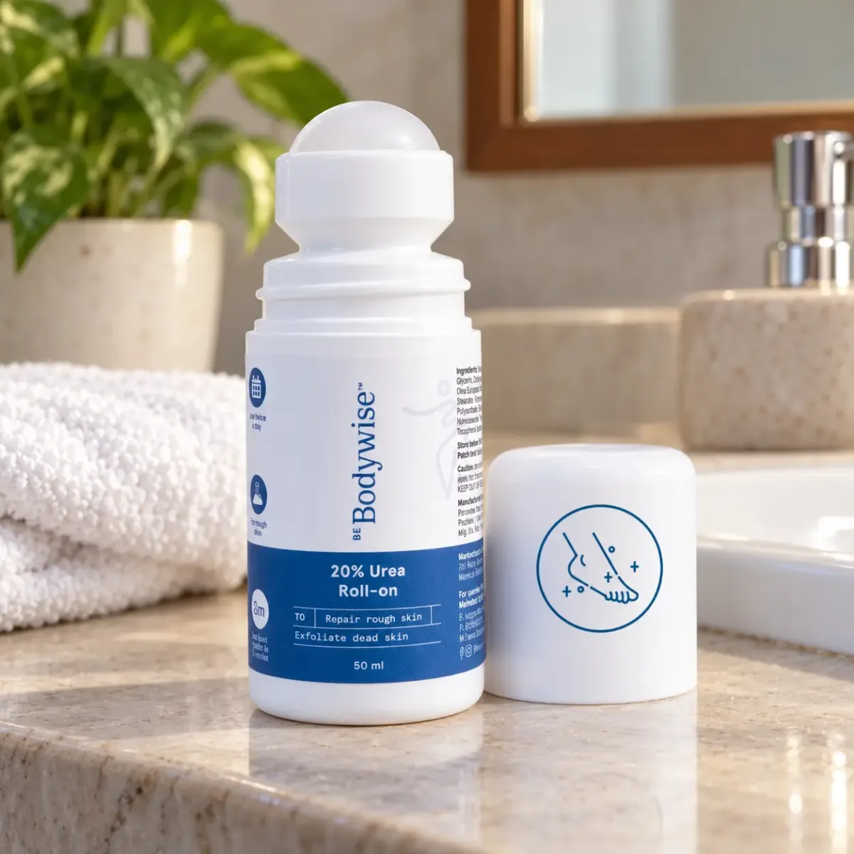 Be Bodywise 20 percent urea foot cream roll on 50 ml