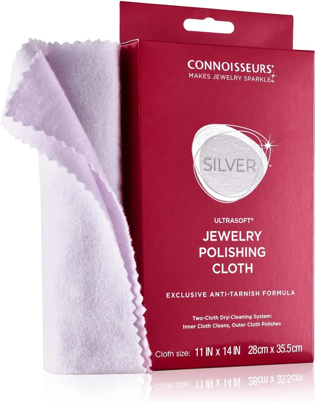 Connoisseurs Silver Polishing Cloth (11 × 14 inch) Connoisseurs two part silver polishing cloth 11 by 14 inch