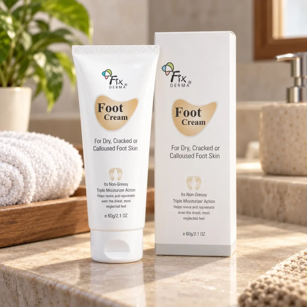 Fixderma 15 percent urea 5 percent lactic acid foot cream tube