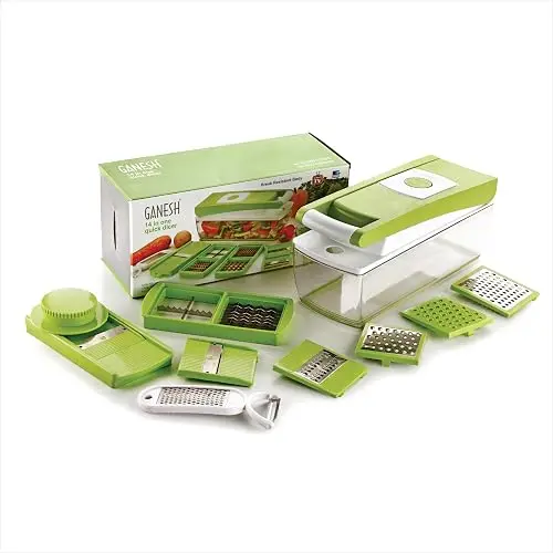 Ganesh 14 in 1 Multipurpose Chopper, Fruits & Vegetable Cutters, Grater Peeler Chipser, Unbreakable Food Grade Body