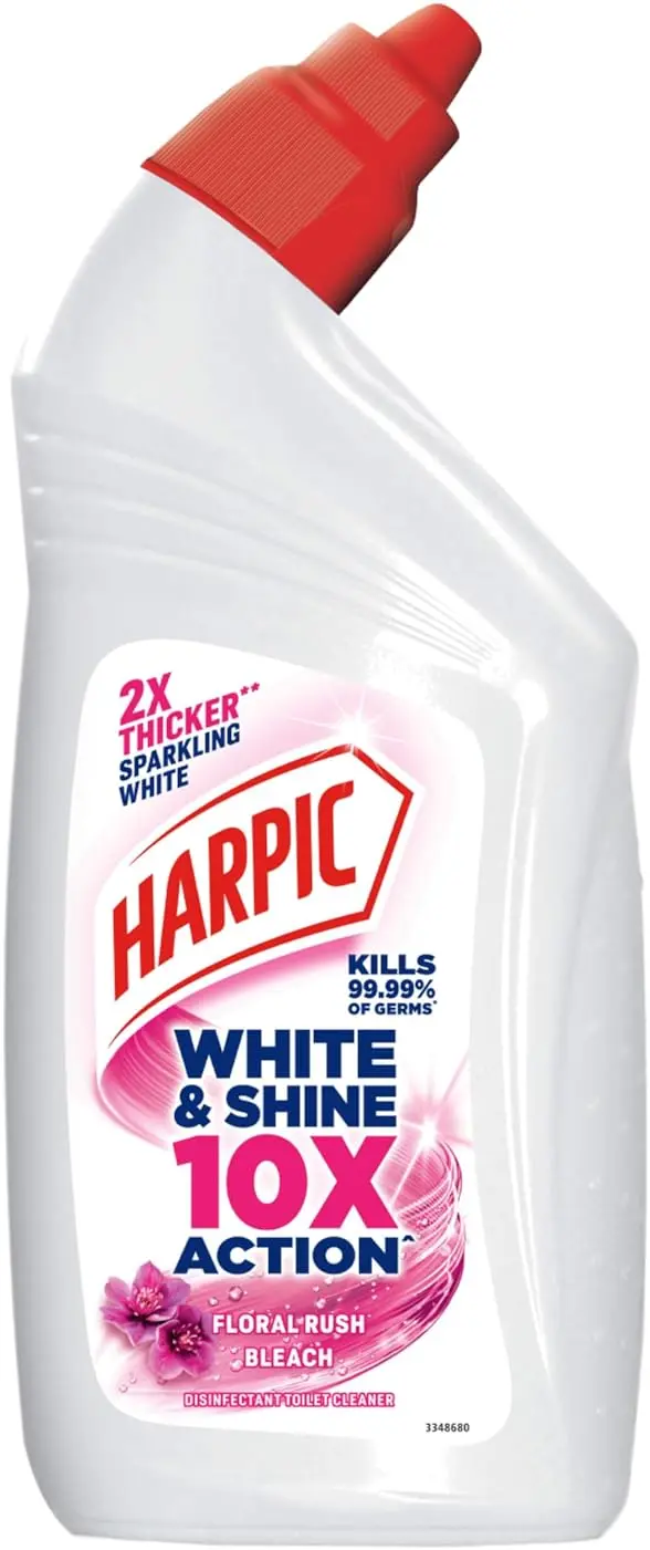 Harpic White and Shine Bleach Toilet Cleaner (500 ml) Harpic White and Shine disinfectant toilet cleaner bleach 500 ml