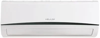 Helium Air Smart Inverter Split AC Helium Air 0.8 Ton 3 Star Smart Inverter Split AC with a compact white indoor unit and digital display.