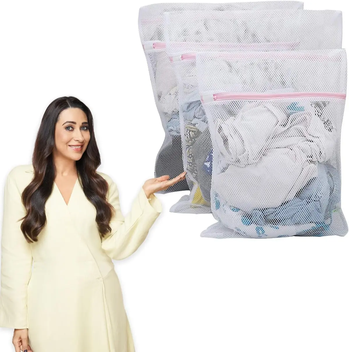 HOKIPO Mesh Laundry Bags (pack of 3) HOKIPO mesh laundry washing bags pack of three white