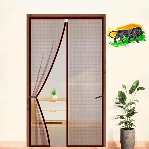 LifeKrafts Polyester Magnetic Mosquito Net for Door | Mosquito Curtain for All Door Types & Sizes | Auto-Closing Insect