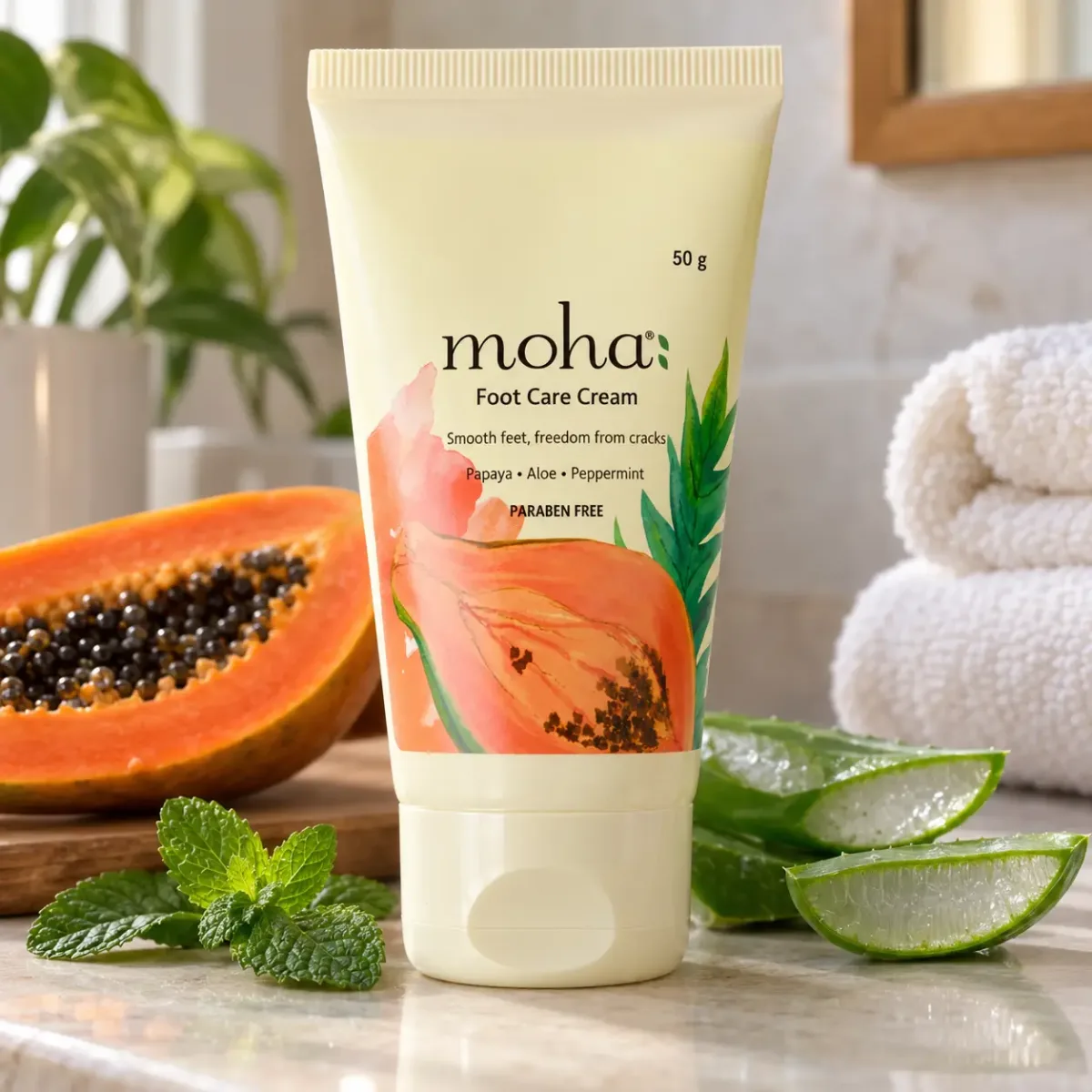Moha foot cream for dry and cracked feet tub