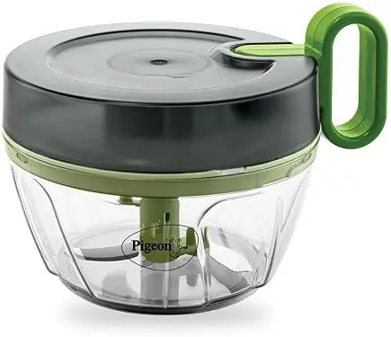 Pigeon 14515 Plastic Mini Handy Pro and Compact Chopper with 3 Blades (400 ml, Grey)