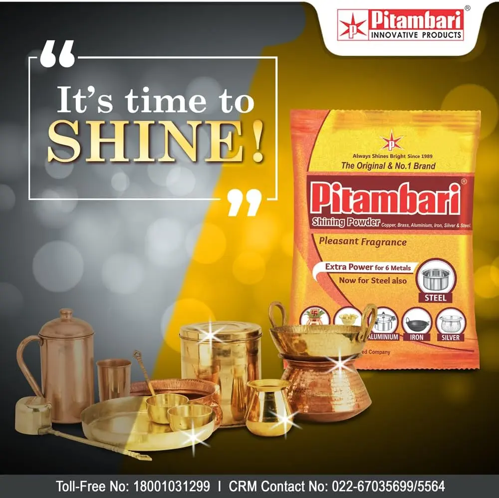 Pitambari Shining Powder (500 g) Pitambari Shining Powder 500 g pack for brass copper and steel utensils