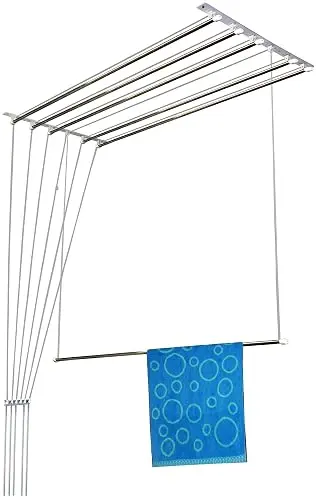 Rainbow Drywell Stainless Steel Heavy Duty Luxury(6 Pipe X 6 Feet) UV Protected Nylon Ropes Individual Dropdown Ceiling