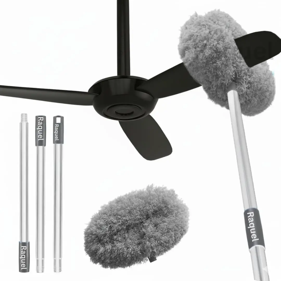 Raquel fan cleaner brush with hollow microfiber head and long rod