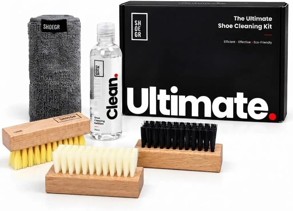 SHOEGR Ultimate Sneaker Cleaner Kit SHOEGR ultimate sneaker cleaner kit with cleaning solution brushes and microfiber towel