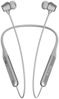 Lava Probuds Wave 931 Silver Grey Lava Probuds Wave 931 neckband with in-ear buds, a flexible cable, and integrated control panel.