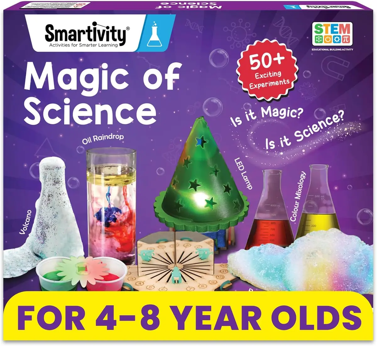 Smartivity Magic Science Kit (Ages 4-8) Smartivity Magic Science Kit box for kids aged 4 to 8 with experiment materials